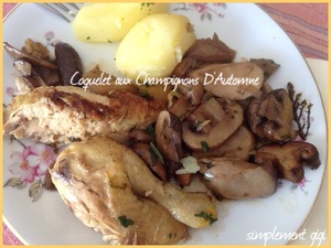 recette - Coquelet au thym et champignons d'automne