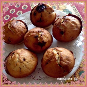 recette - Muffins au chocolat, cranberries et orange