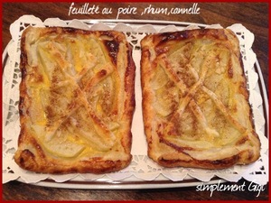 recette - Petits feuilletés à la poire, rhum et cannelle