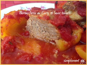 recette - Poivrons farcis au curry et sauce tomate