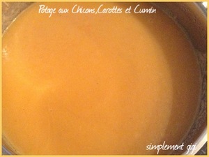 Potage aux chicons, carottes et cumin