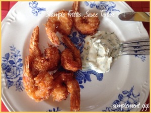 Scampis frittis et sauce tartare