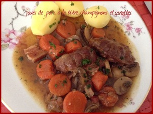 recette - Joues de porc à la bière, champignons et carottes