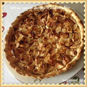 recette - Tarte aux pommes et alandes effilées