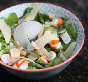 recette - Salade de surimi, asperge, radis noir