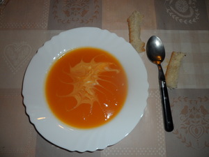 recette - Potage potiron, carottes