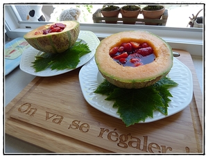recette - Melon aux fraises et au Pineau