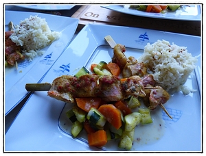 recette - Brochettes de filets de rouget et petits légumes sauce moutarde version Thermomix