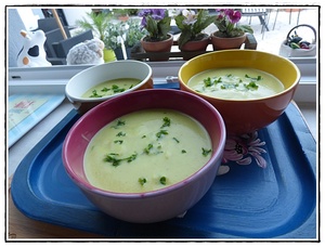 recette - Velouté de courgettes au safran version avec Thermomix