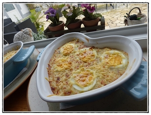 recette - Oeufs durs gratinés et sa fondue de poireaux version avec Thermomix