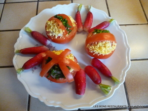 recette - Paniers de tomates aux radis et oeufs durs