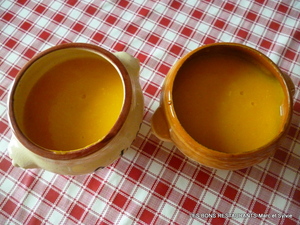 Potage au potiron et au fromage à tartiner