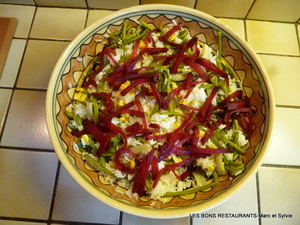 recette - Salade de riz, haricots verts et betterave