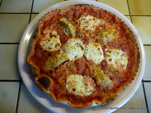 recette - Tarte à la tomate, aux artichauts et au chèvre