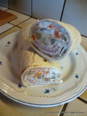 recette - Wraps à la macédoine et au chèvre