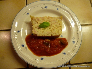 recette - Pain de thon au riz et sa sauce tomate