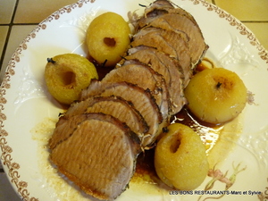 recette - Rôti de porc aux pommes flambé au calvados