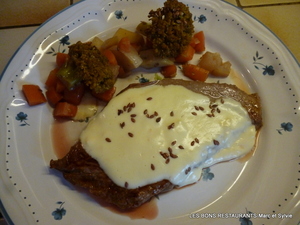 recette - Biftecks sauce aux quatre fromages