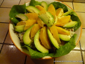 recette - Salade de riz thon avocat et oranges