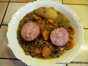 Potée de lentilles à la saucisse de Morteau