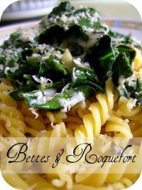 Pasta bettes et crème de roquefort