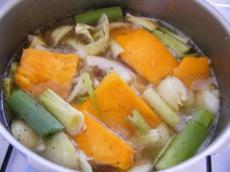 recette - Potage au potiron avec jus de blanquette