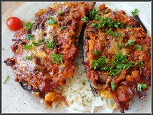 recette - Aubergines farcies aux échalotes