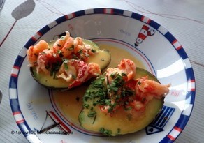 recette - Avocats aux écrevisses, sauce whisky