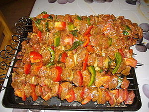 Brochettes de boeuf et d'agneau