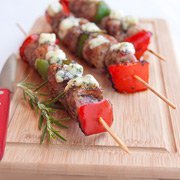 recette - Brochettes de dinde aux poivrons et roquefort 