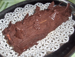 Bûche de noël à la mousse au chocolat