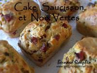 recette - Cake au saucisson et aux noix vertes