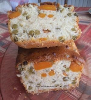 recette - Cake aux petits pois carottes