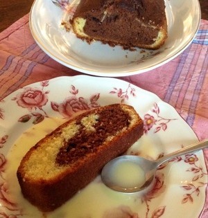 recette - Cake marbré au chocolat et à la vanille