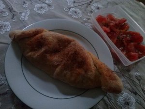 Calzone au boeuf, courgettes et tomates