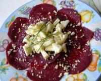 recette - Carpaccio de betteraves aux pommes