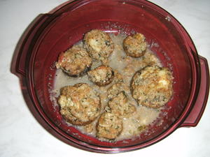 recette - Champigons farcis jambon/poulet/munster