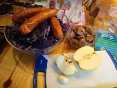 recette - Chou rouge aux marrons et aux saucisses