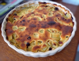 Clafoutis rhubarbe et cranberries