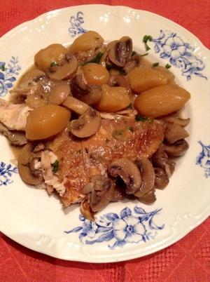 recette - Cocotte de poulet à la bière et champignons