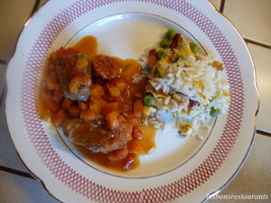 Coeur de rumsteak au chorizo et petits légumes