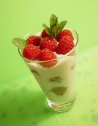 recette - Coupe de framboises et sa mousse à la banane