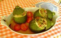 recette - Courgettes rondes farcies au jambon et petit-suisse