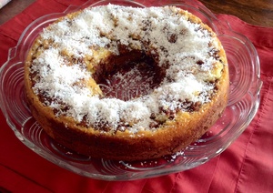 recette - Couronne marbré chocolat-vanille et noix de coco