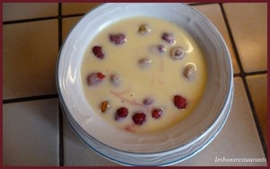 recette - Crème anglaise aux framboises