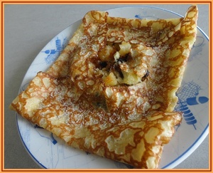 recette - Crêpes aux pommes caramélisées