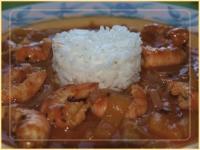 recette - Crevettes sauce poivron et tomates au basilic