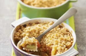 Crumble aux ravioles du Dauphiné et légumes du soleil 