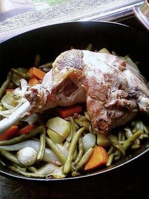 recette - Cuisse de dinde aux légumes du potager