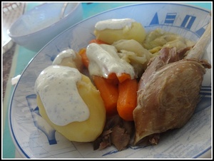 recette - Cuisses de canard au pot sauce moutarde et fromage blanc